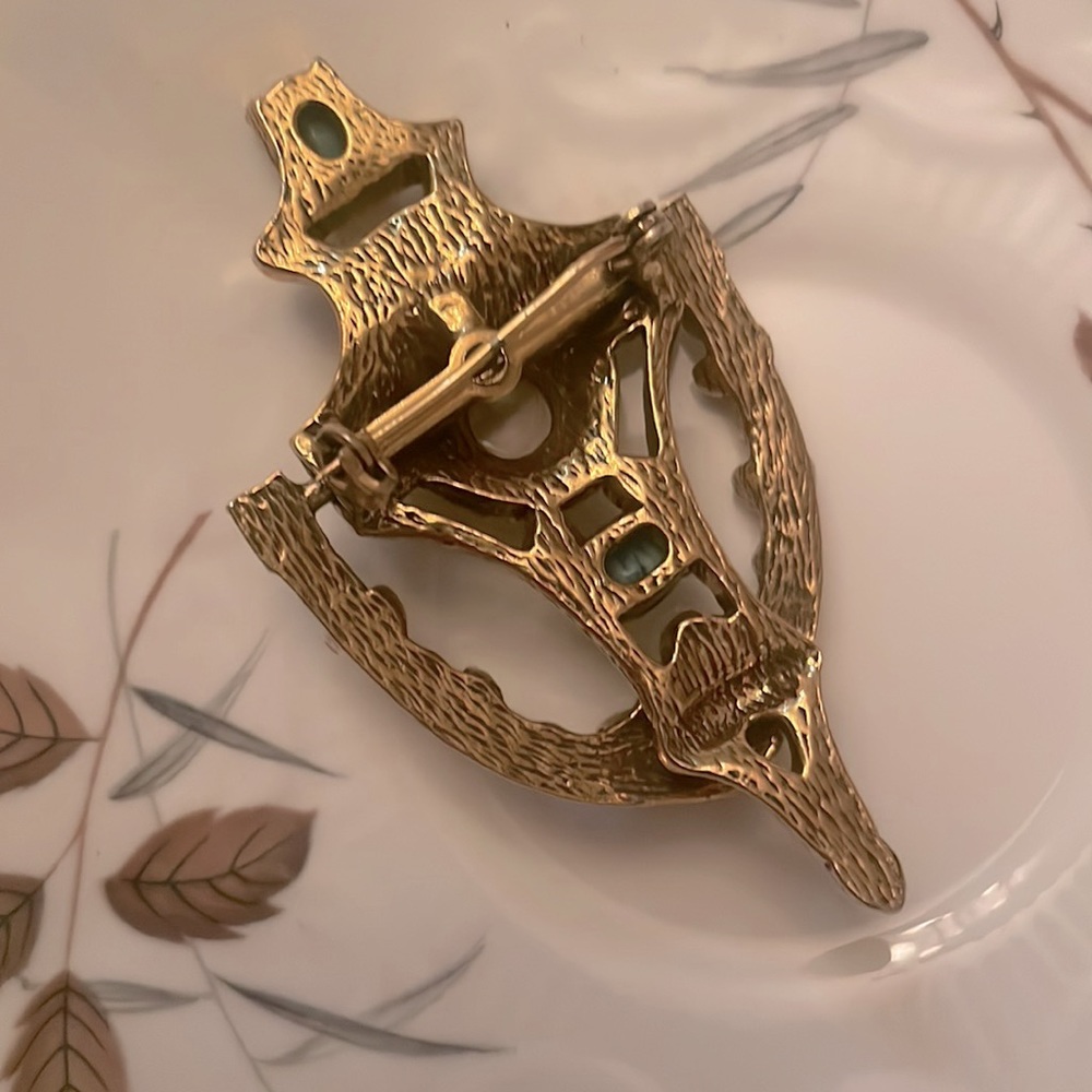Vintage 50’s Ornate Turquoise & Pearl with Mother of Pearl Center Door Knocker - Picture 2 of 4